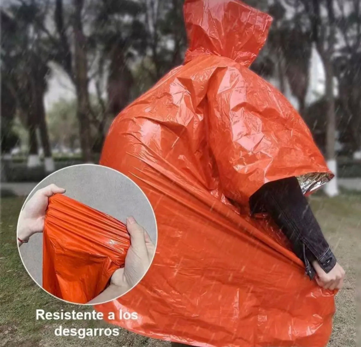 Capa térmica para la lluvia poncho reversible