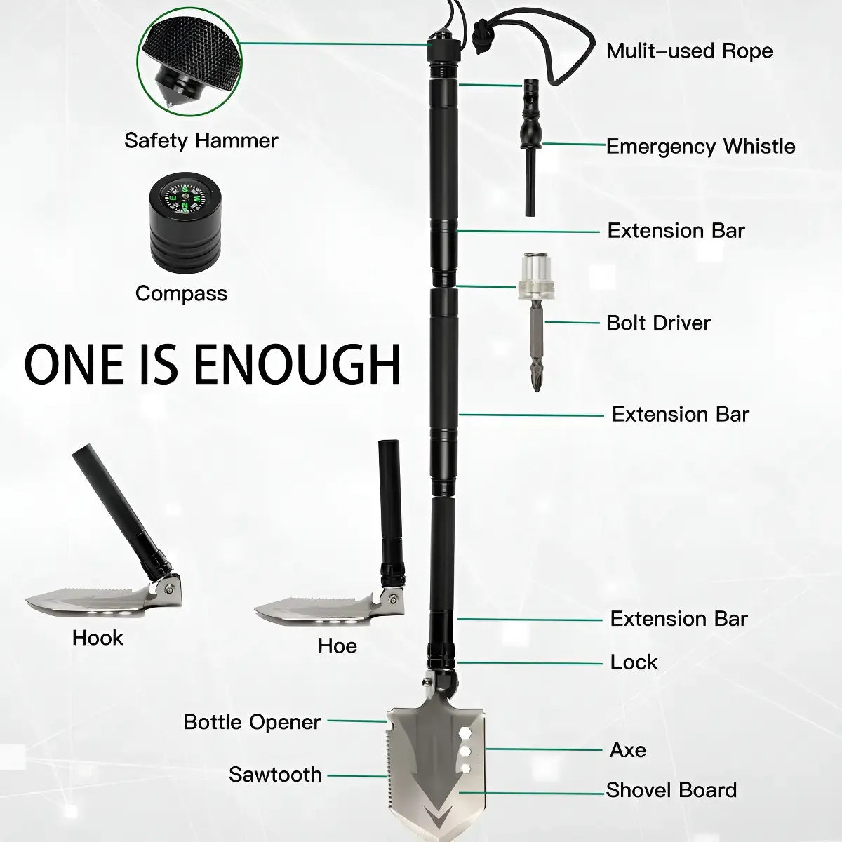 Pala De Camping Plegable Tactica De Supervivencia outdoor