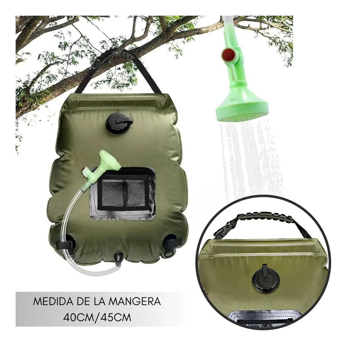 Ducha Camping Solar Bolsa De Baño Portátil Exteriores 20l