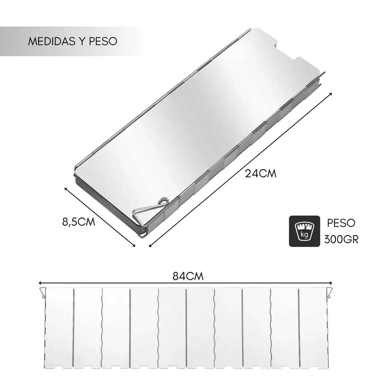 Protector de Viento  Plegable para Cocinilla de camping