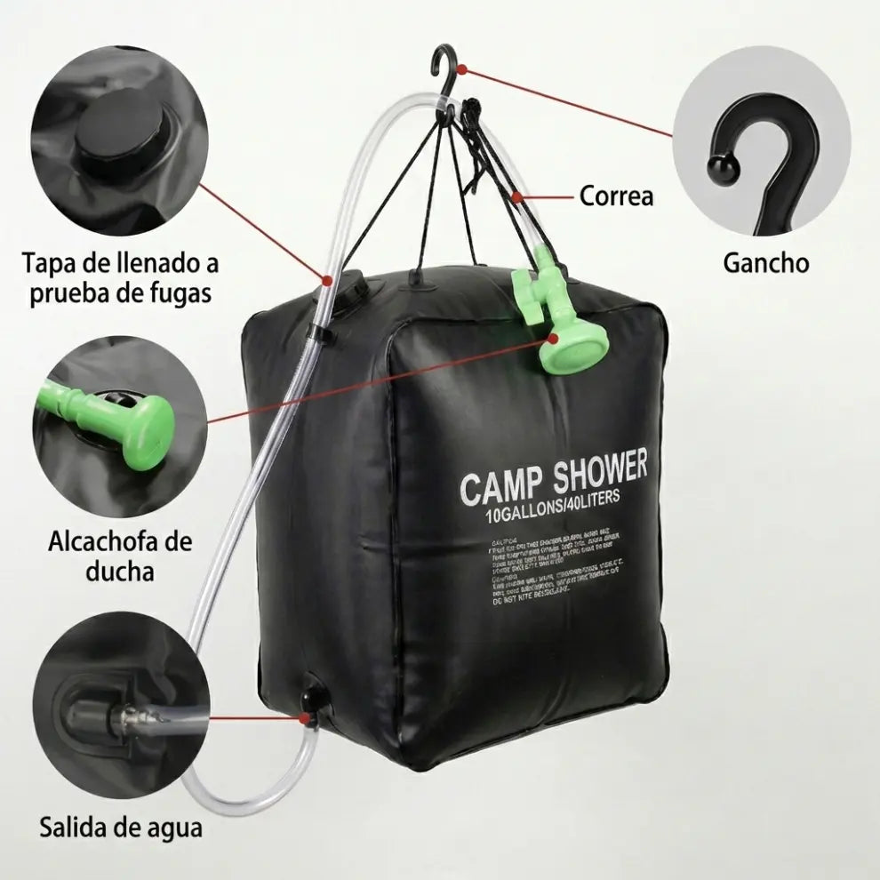 Ducha Portátil de 40 Litros para Camping y Viajes