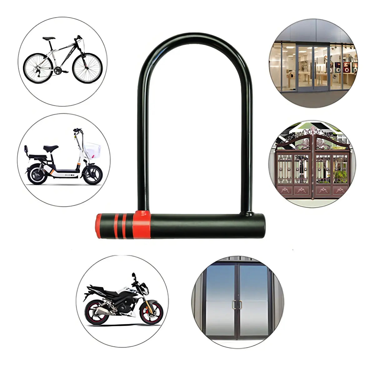 Candado U Lock Para Bicicleta Y Moto 2 Llaves Anti Robo