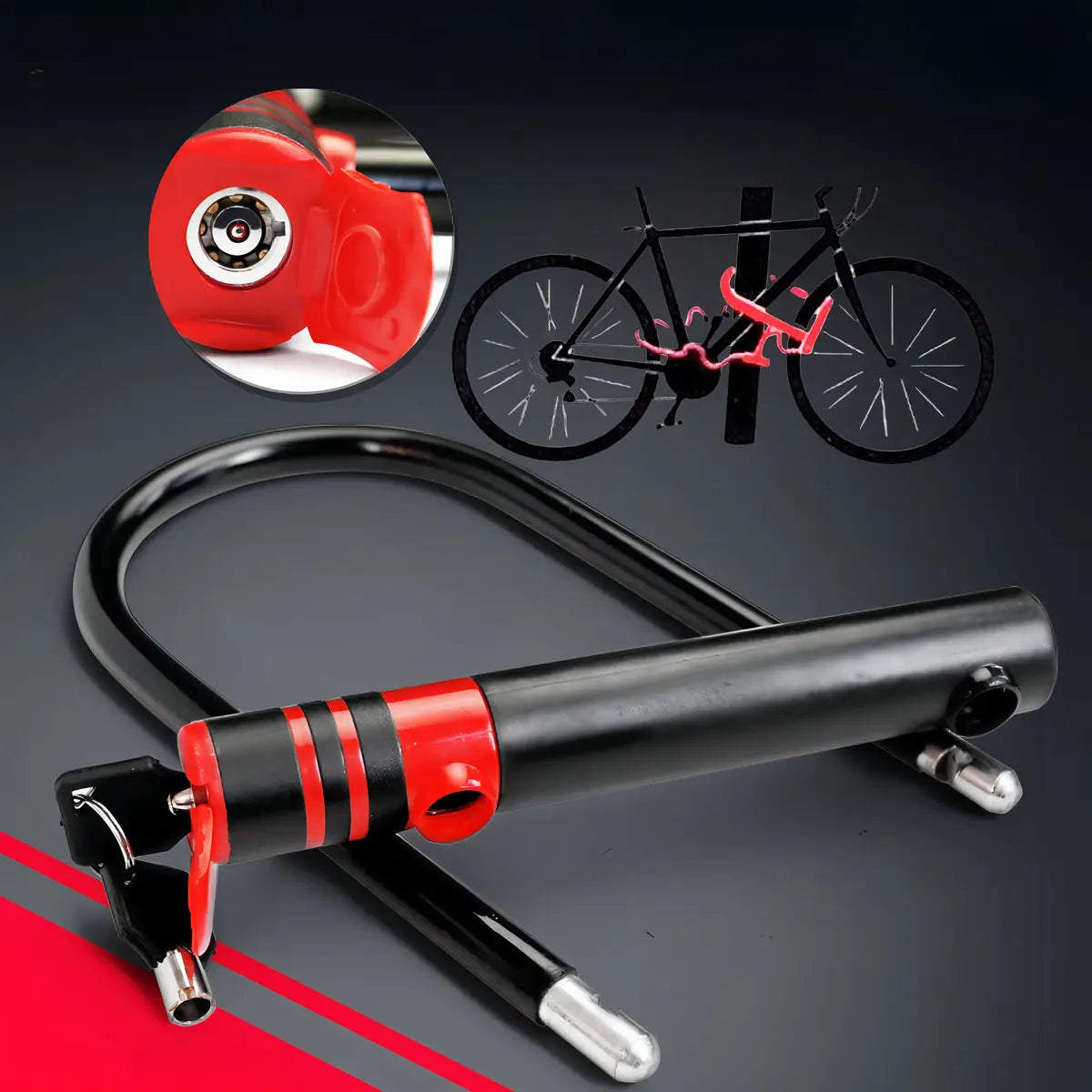 Candado U Lock Para Bicicleta Y Moto 2 Llaves Anti Robo