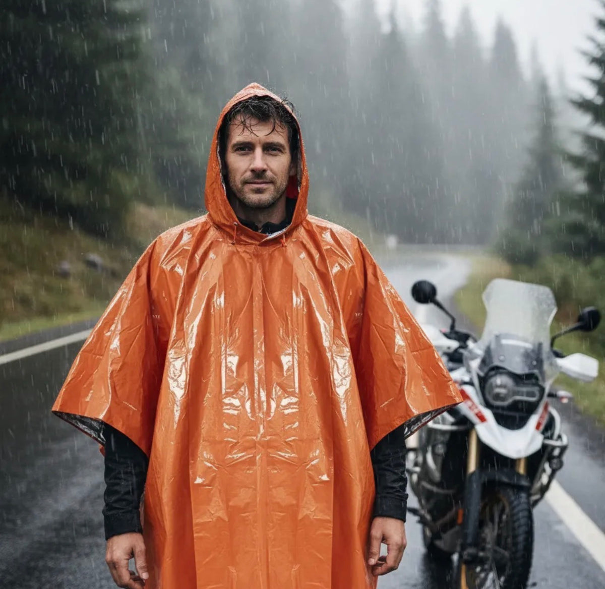 Capa térmica para la lluvia poncho reversible