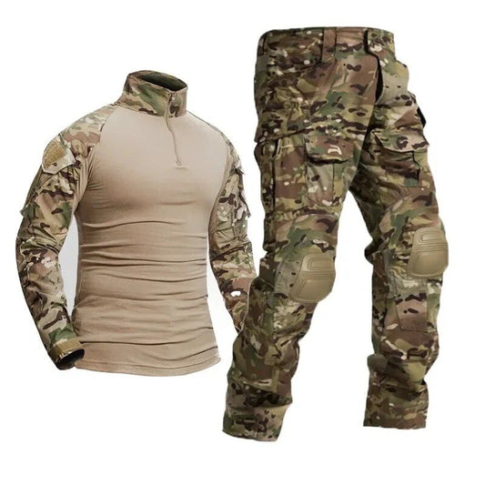 Tenida Combat Shirt Tactica Militar Airsoft Con Protecciónes Multicam