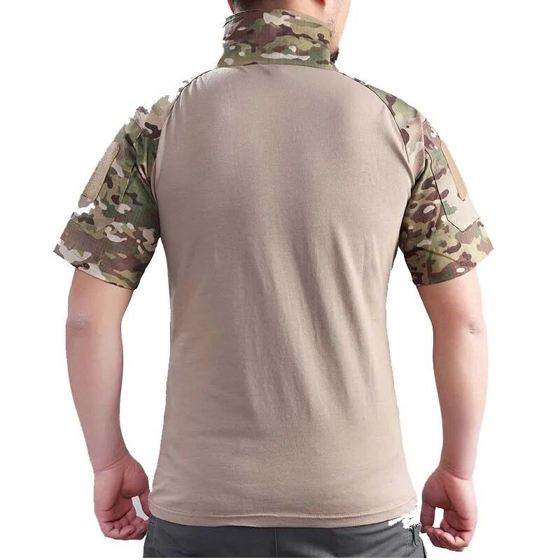 Polera Combat Esdy Shirt Negra Estilo Militar Airsoft Manga Corta multicam