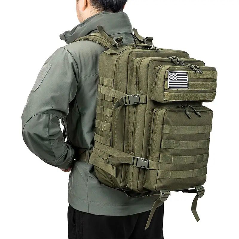 Mochila tactica molle 50L impermeable + parche USA