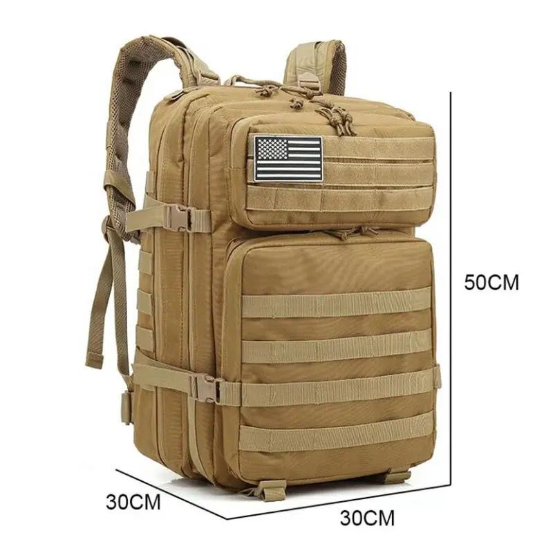 Mochila tactica molle 50L impermeable + parche USA