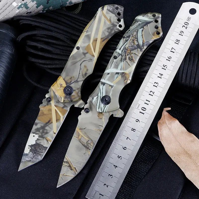 Cuchillo táctico plegable camuflado cortaplumas