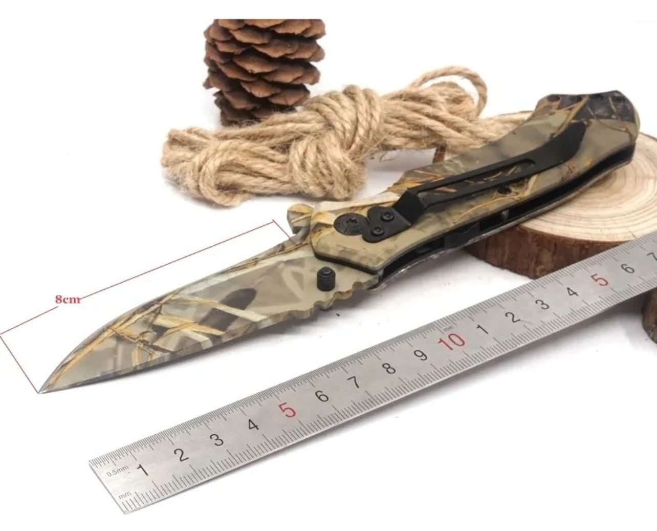 Cuchillo táctico plegable camuflado cortaplumas