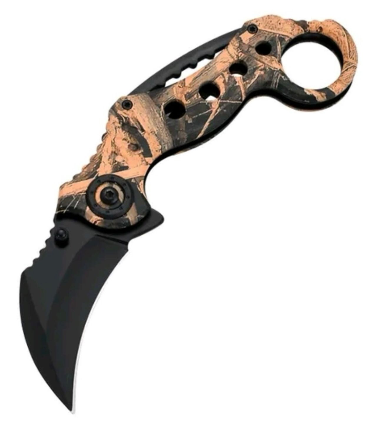 Cuchillo Karambit semi automatico diseño calavera