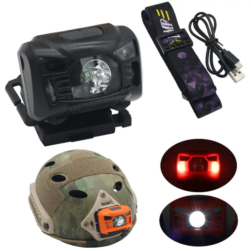 Linterna frontal led con sensor recargable
