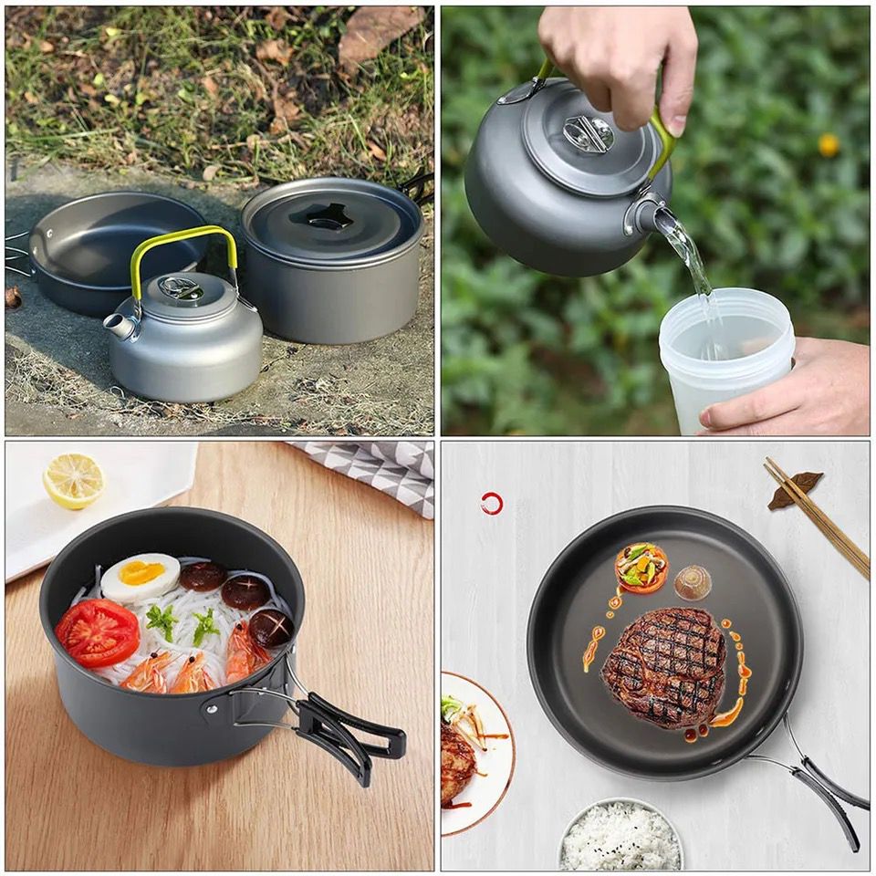 Set de ollas kit cocina camping 2-3 personas