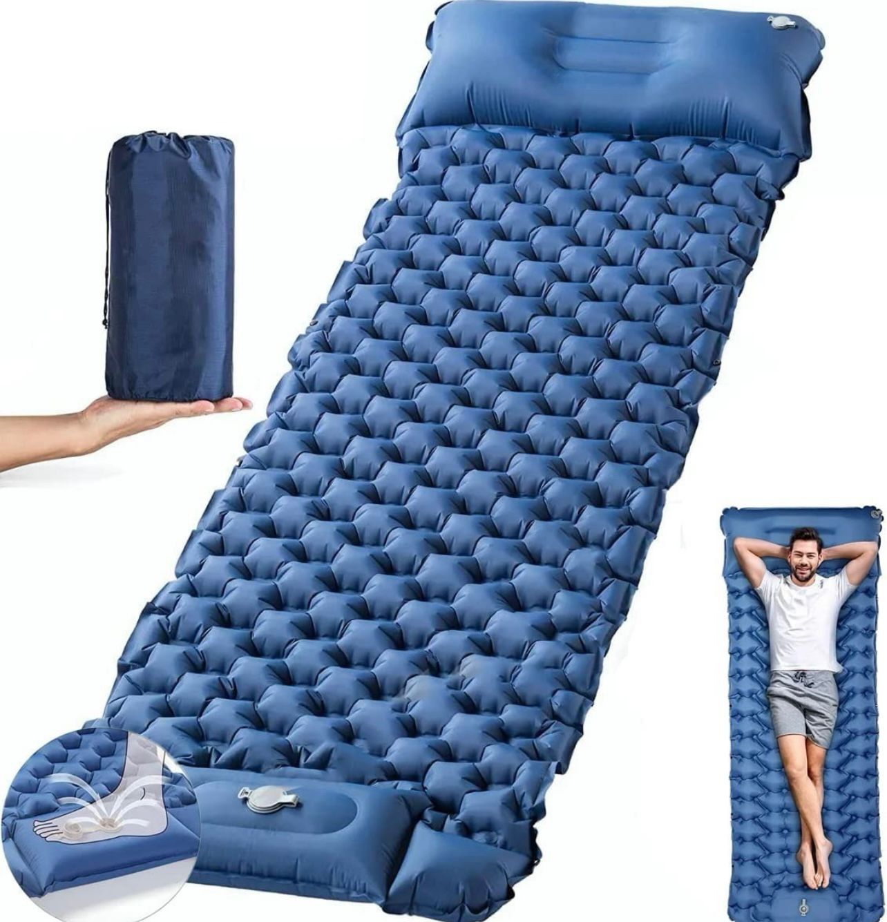 Colchoneta Inflable Plegable Para Acampada Y Senderismo 1 persona