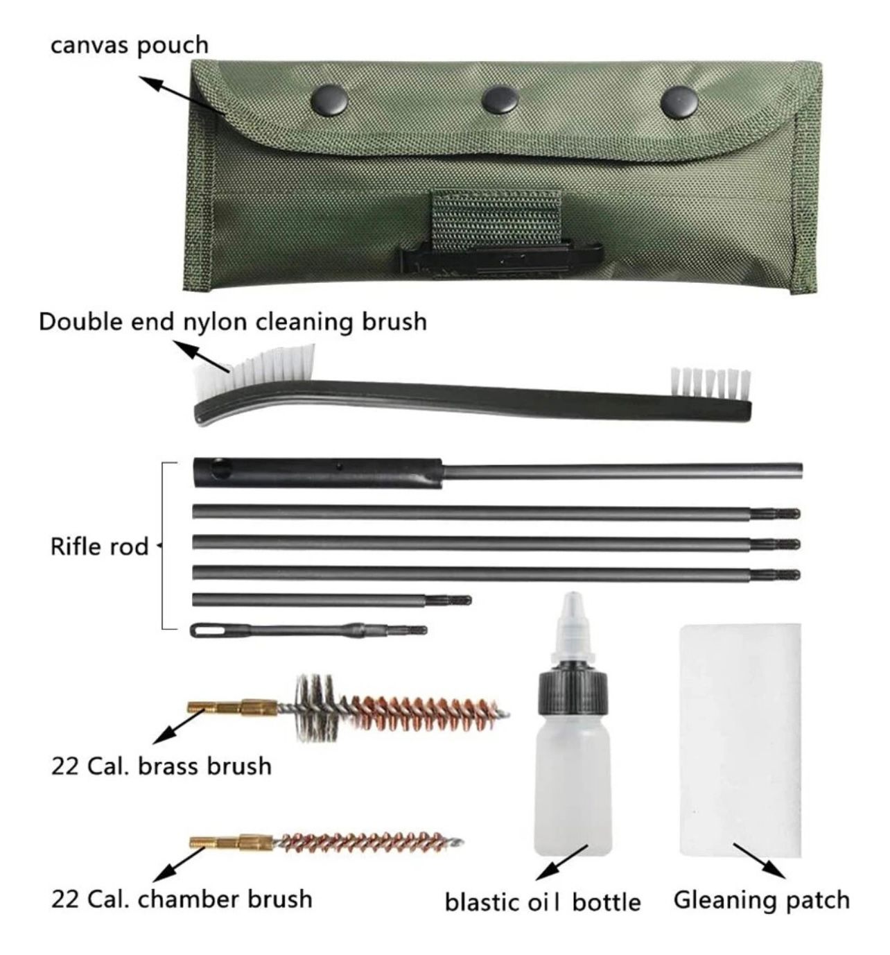 Set De Limpieza De Rifle Y Escopetas 11 piezas